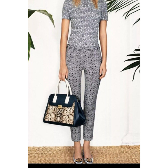 Tory Burch Heidi Jacquard Pants size 6. Cotton Blend A Tory Favorite - Picture 4 of 8